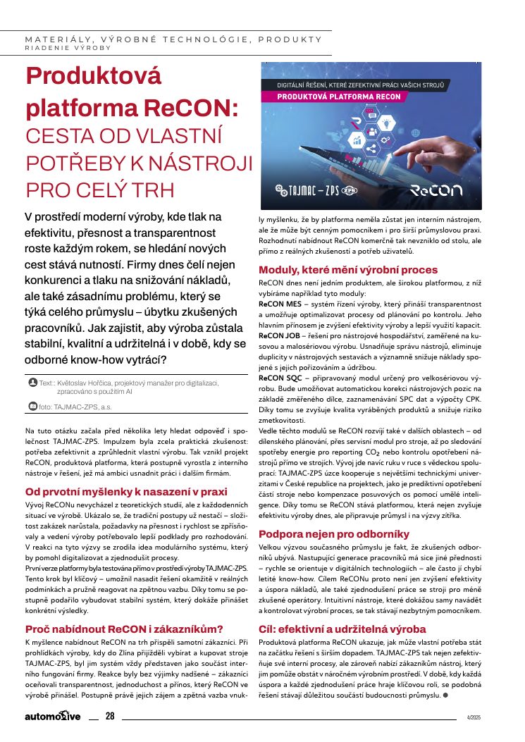 Náhled: Cesta od vlastní potřeby k nástroji pro celý trh