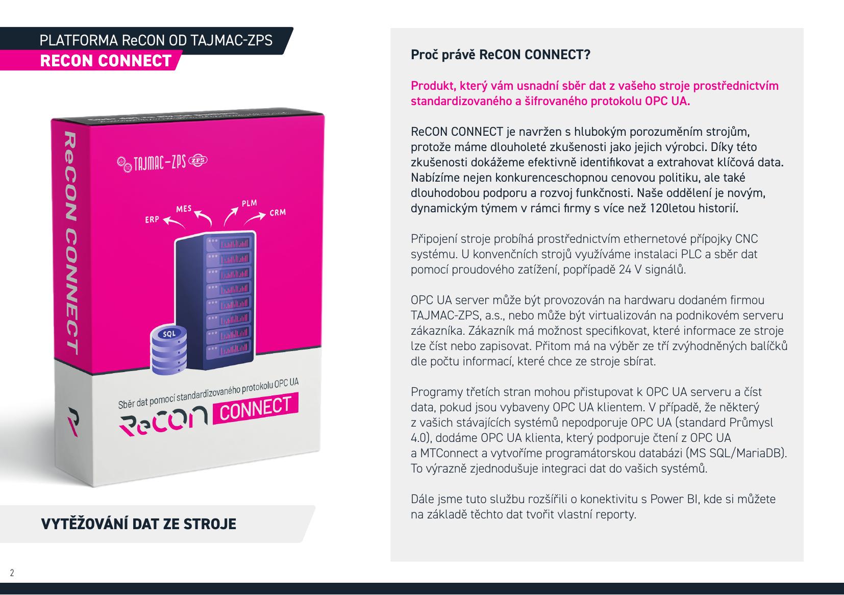 Produktový list ReCON CONNECT od TAJMAC-ZPS