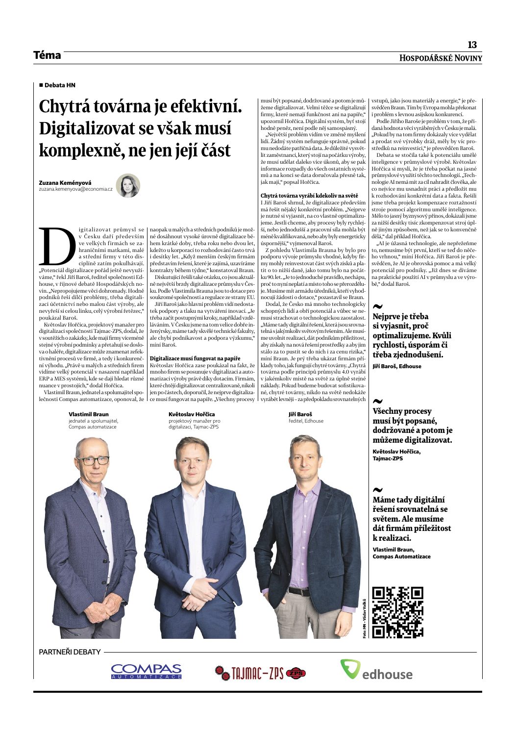 Náhled: Chytrá továrna je efektivní. Digitalizovat se však musí komplexně, ne jen její část.
